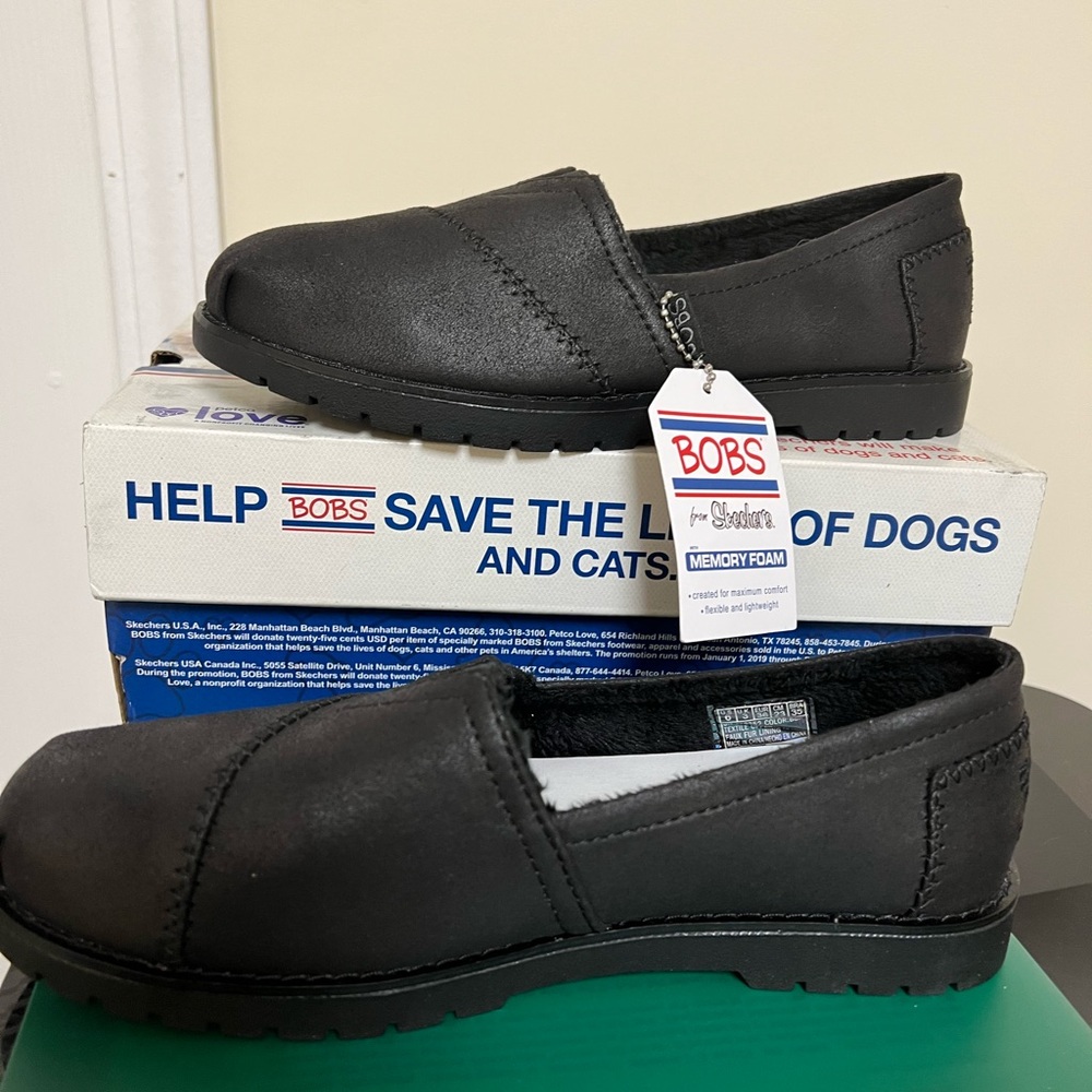 BOBS from Skechers Black Kids Slip-On Slippers